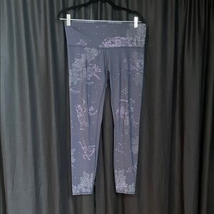 teeki Navy Leggings with Light Purple Constellation Print